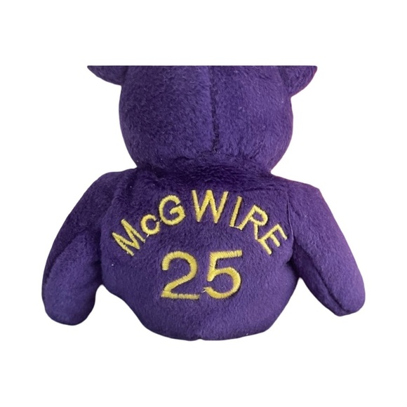 Salvino's Bamm Beano's MLB Mark McGwire #25 Dark Purple Plush Beanie Bear New - Picture 3 of 5